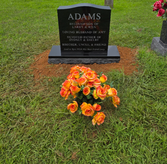 black single upright monument